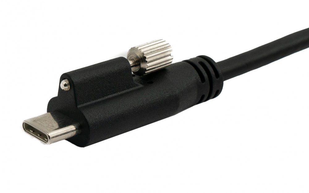 SYSTEM-S USB 3.1 Kabel 1,2 m Typ C Stecker zu A Stecker Schraube in Schwarz