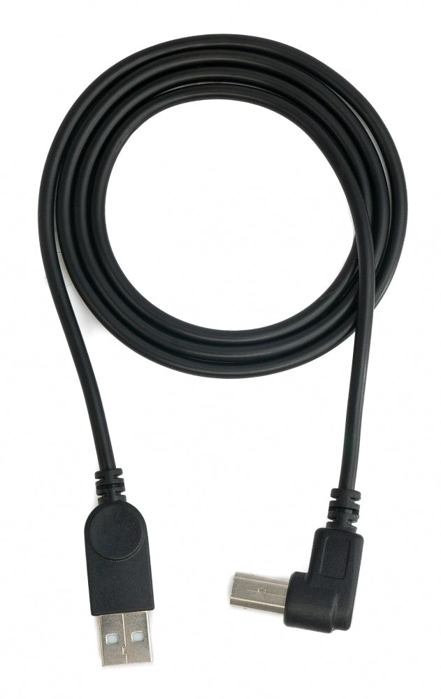 SYSTEM-S USB 2.0 Kabel 100 cm Typ B Stecker zu A Stecker Winkel in Schwarz