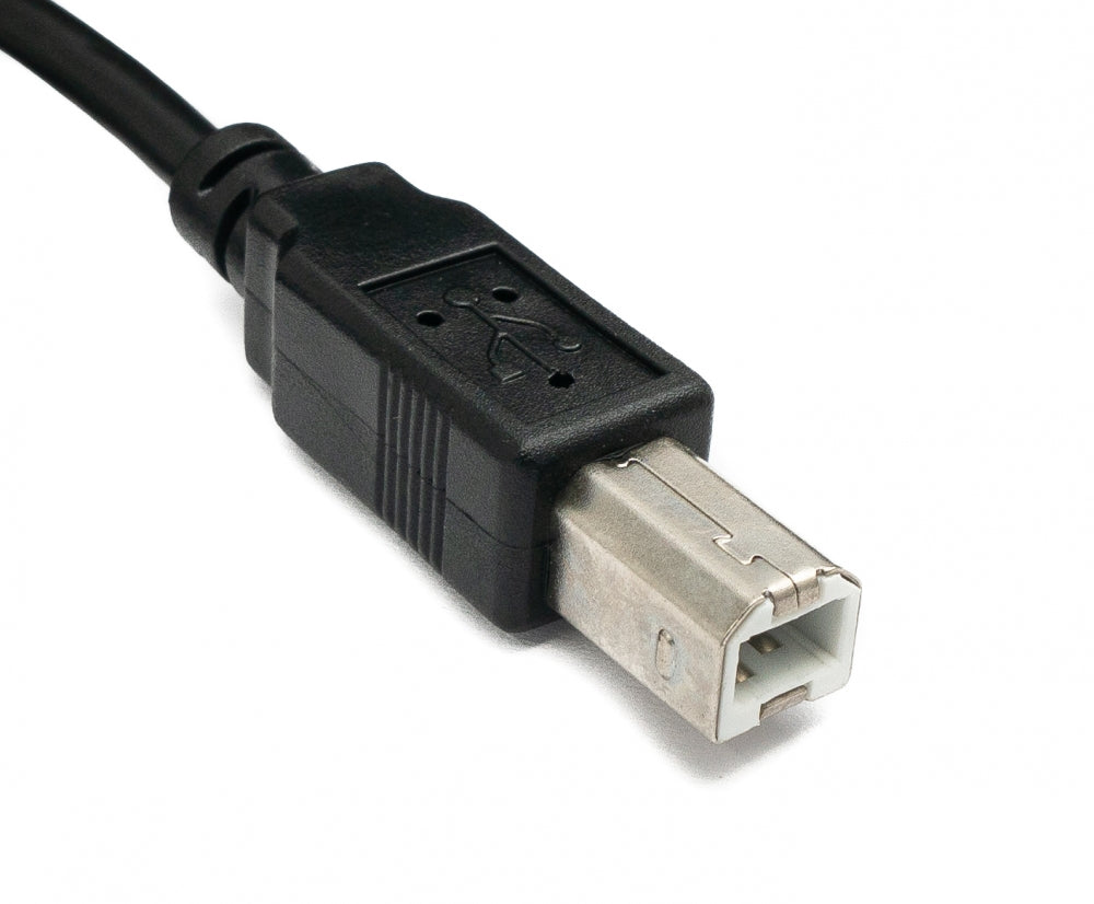 SYSTEM-S USB 2.0 Kabel 50 cm Typ B Stecker zu Buchse Schraube in Schwarz