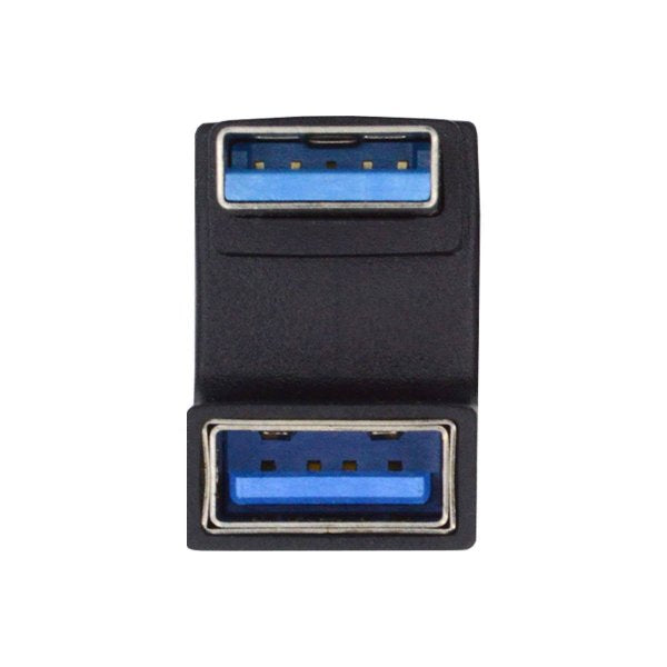 SYSTEM-S USB 3.0 Gen 2 U Turn 180° Adapter Type A Female to Male Cable in Black