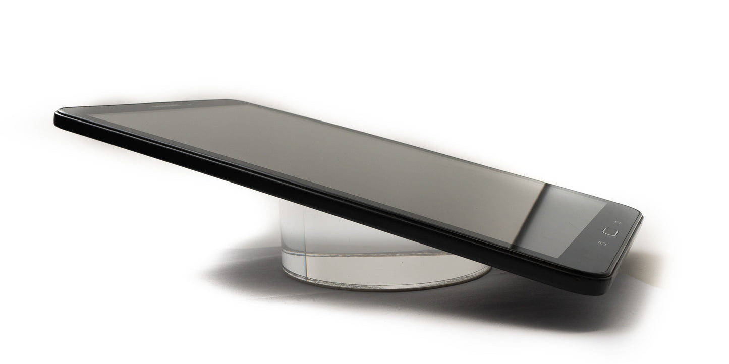 SYSTEM-S Sockel Stütze Stand Ablage Anti Rutsch Zylinder Transparent für Smartphone und Tablet Transparent