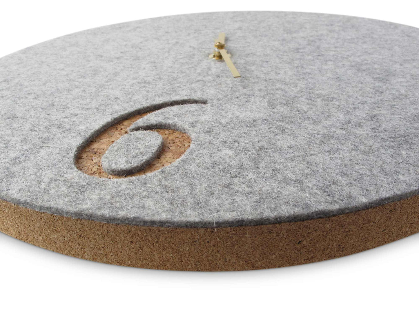 Felt and cork wall clock, 30 cm | light grey - gold | Design: Aarhus