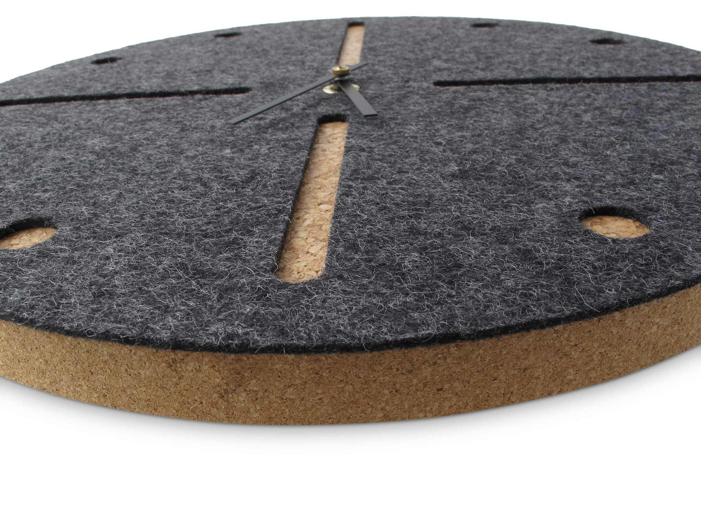 Felt and cork wall clock 30 cm | anthracite - black | Design: Odense