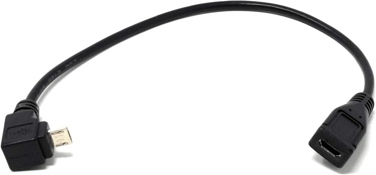 System-S Micro USB Kabel 90° Winkel auf Micro USB Buchse 20 cm