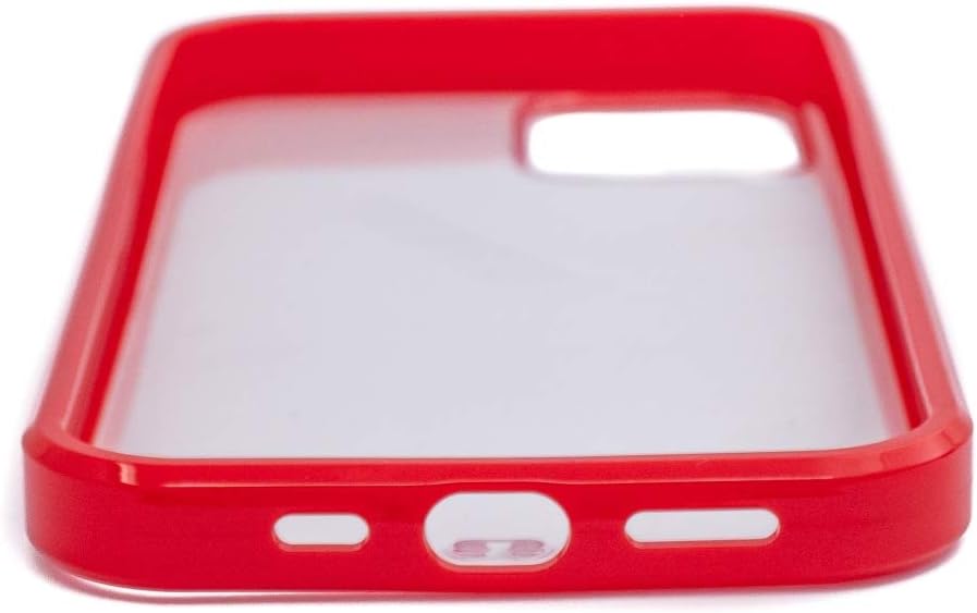 SYSTEM-S Schutzhülle aus Silikon in Rot Transparent Hülle kompatibel mit iPhone 12 Pro
