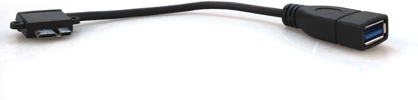 SYSTEM-S Micro USB 3.0 Host Adapter OTG Kabel 90 grad rechts gewinkelt Winkelstecker 15 cm