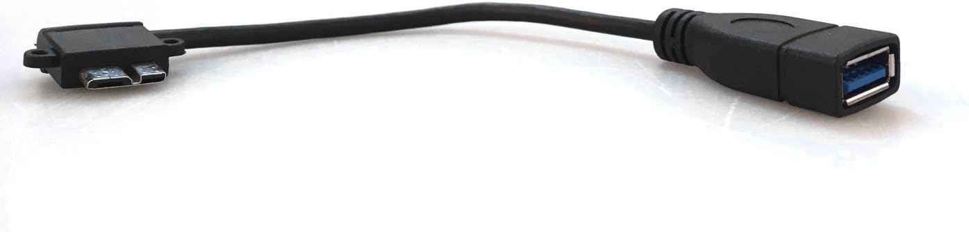 SYSTEM-S Micro USB 3.0 Host Adapter OTG Kabel 90 grad rechts gewinkelt Winkelstecker 15 cm - DREIKS