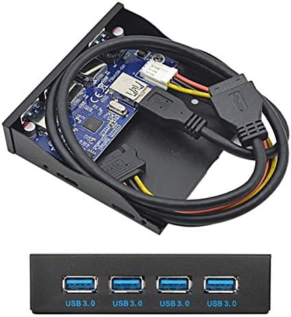 System-S USB HUB Type A 3.0 4 ports panel mount to motherboard 20-pin connection cable for 3.5" floppy disk bay