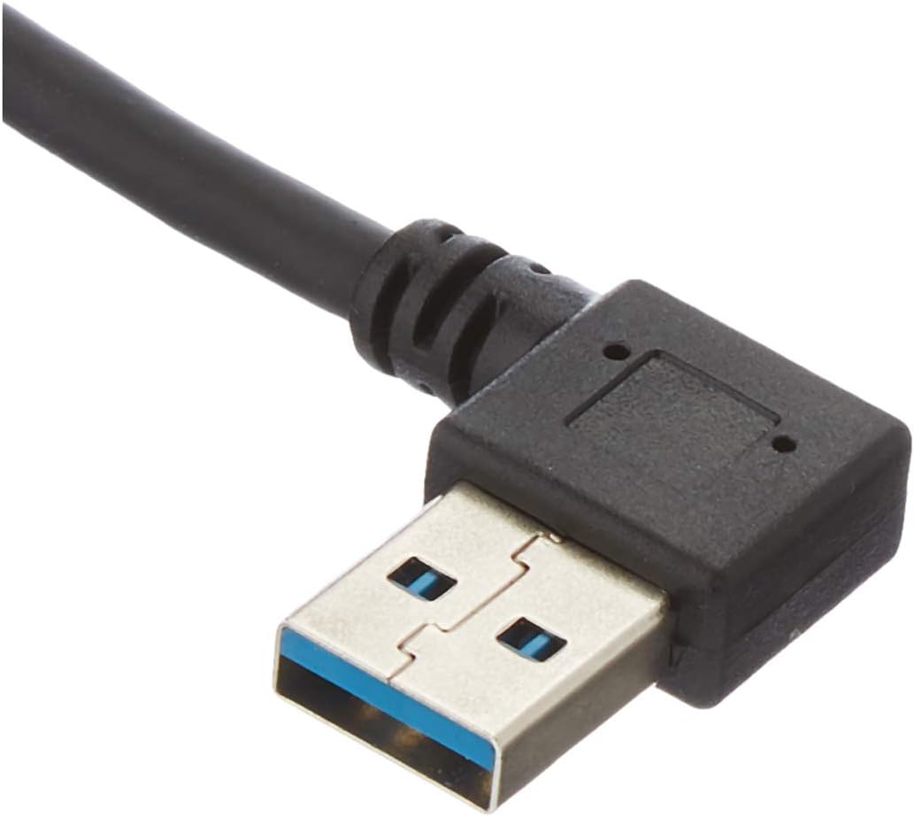 SYSTEM-S Micro USB 3.0 Datenkabel Ladekabel Kurzes Kabel gewinkelt Winkelstecker 90 Grad 26 cm für Samsung Galaxy S5