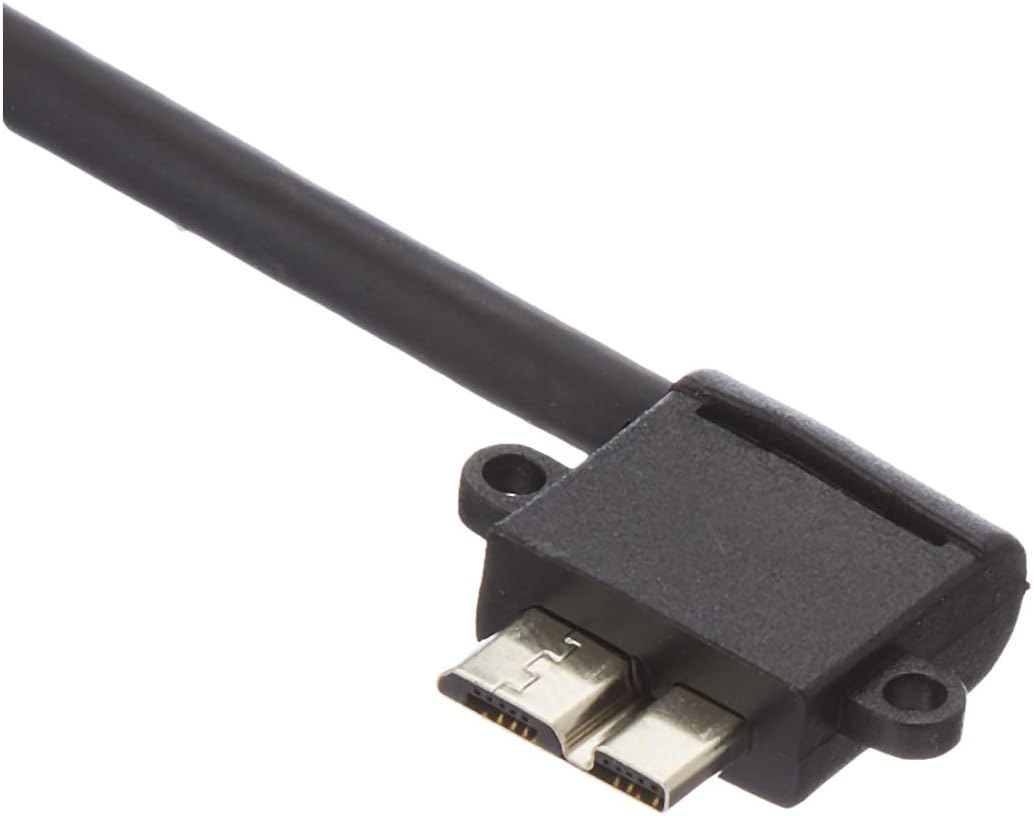 SYSTEM-S Micro USB 3.0 Datenkabel Ladekabel Kurzes Kabel gewinkelt Winkelstecker 90 Grad 26 cm für Samsung Galaxy S5