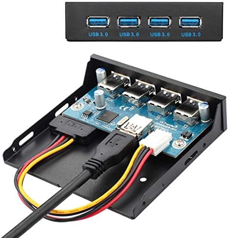 System-S USB HUB Type A 3.0 4 ports panel mount to motherboard 20-pin connection cable for 3.5" floppy disk bay