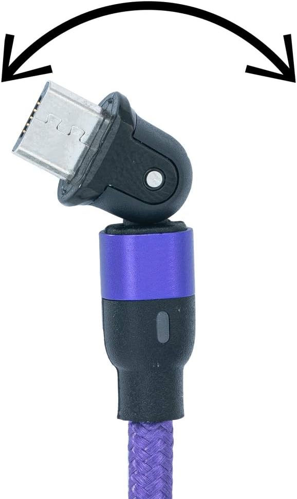 SYSTEM-S USB 2.0 Kabel 1 m Micro Stecker zu 2.0 A Buchse 180° Winkel in Lila