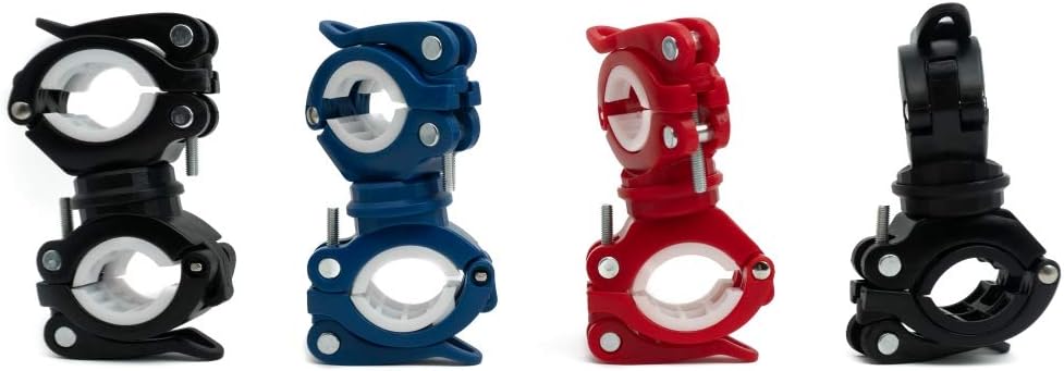 SYSTEM-S bicycle mount attachment in black and white for lamp bicycle pump