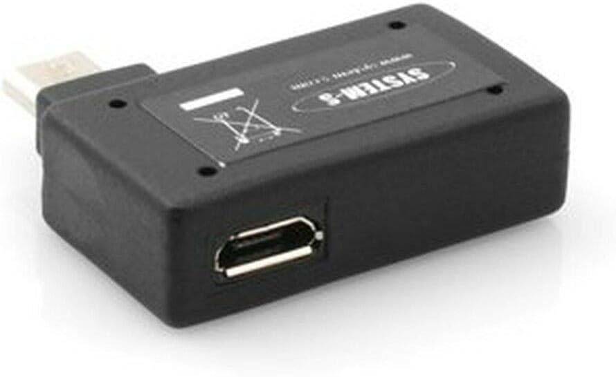 System-S 90° Winkelstecker (rechter Winkel) USB auf Micro USB OTG Host Cable Flash Drive Verbindung mit extra Micro USB Anschluss für Smartphone Tablet PC