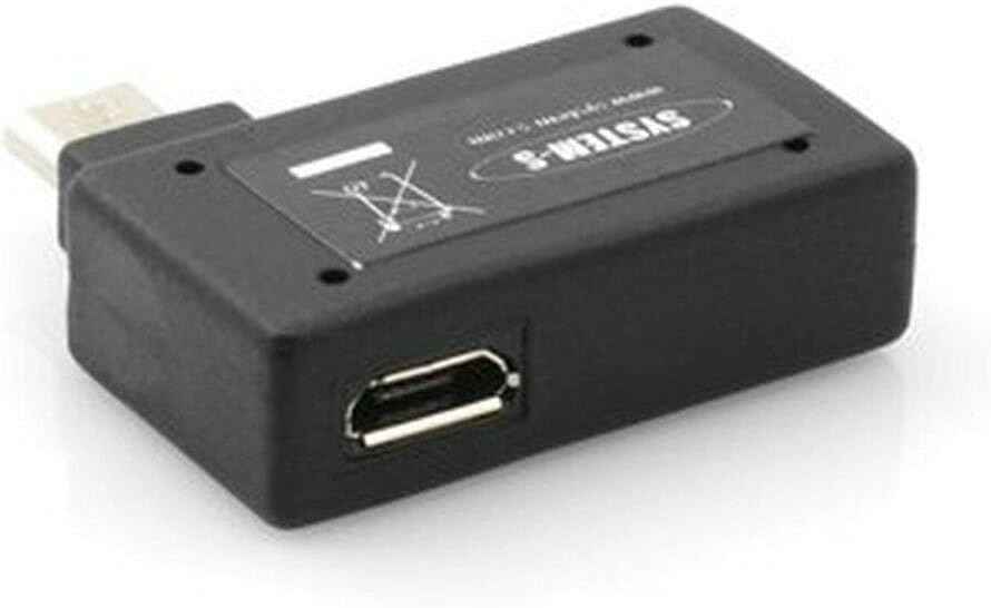 System-S 90° Winkelstecker (rechter Winkel) USB auf Micro USB OTG Host Cable Flash Drive Verbindung mit extra Micro USB Anschluss für Smartphone Tablet PC - DREIKS