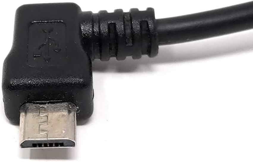 System-S Micro USB 2.0 Kabel gewinkelt 90 grad Winkelstecker (links/male) Datenkabel und Ladekabel 30 cm - DREIKS