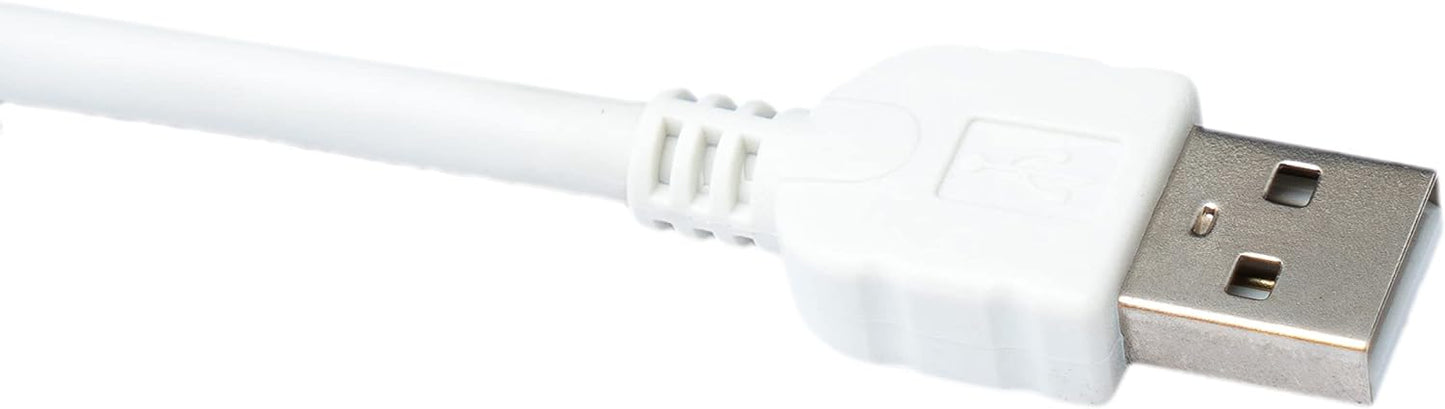 SYSTEM-S 3 m Micro USB 2.0 Kabel gewinkelt 90 grad Winkelstecker (links) WEISS