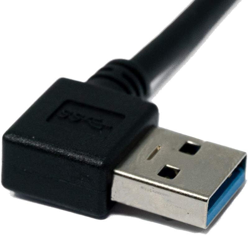 SYSTEM-S USB 3.1 Kabel 1 m Typ C Stecker zu 3.0 Typ A Stecker Winkel (links) in Schwarz