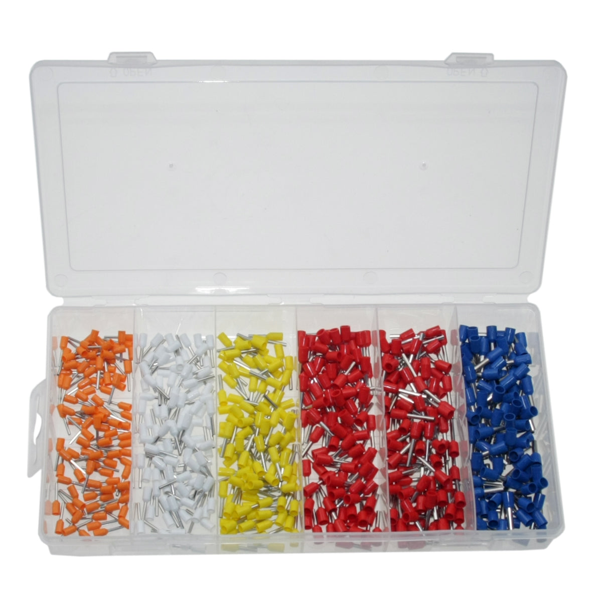 600 x Aderendhülsen-Sortiment - isoliert - Querschnitt 0,5-2,5mm² Länge 8-12 mm