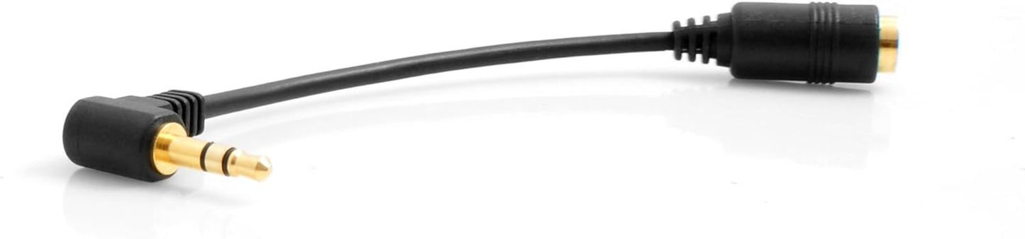 SYSTEM-S 3.5mm Klinke AUX Stereo Winkel Stecker (male) auf 3.5mm Klinke AUX Stereo Buchse 3 Polig (female)