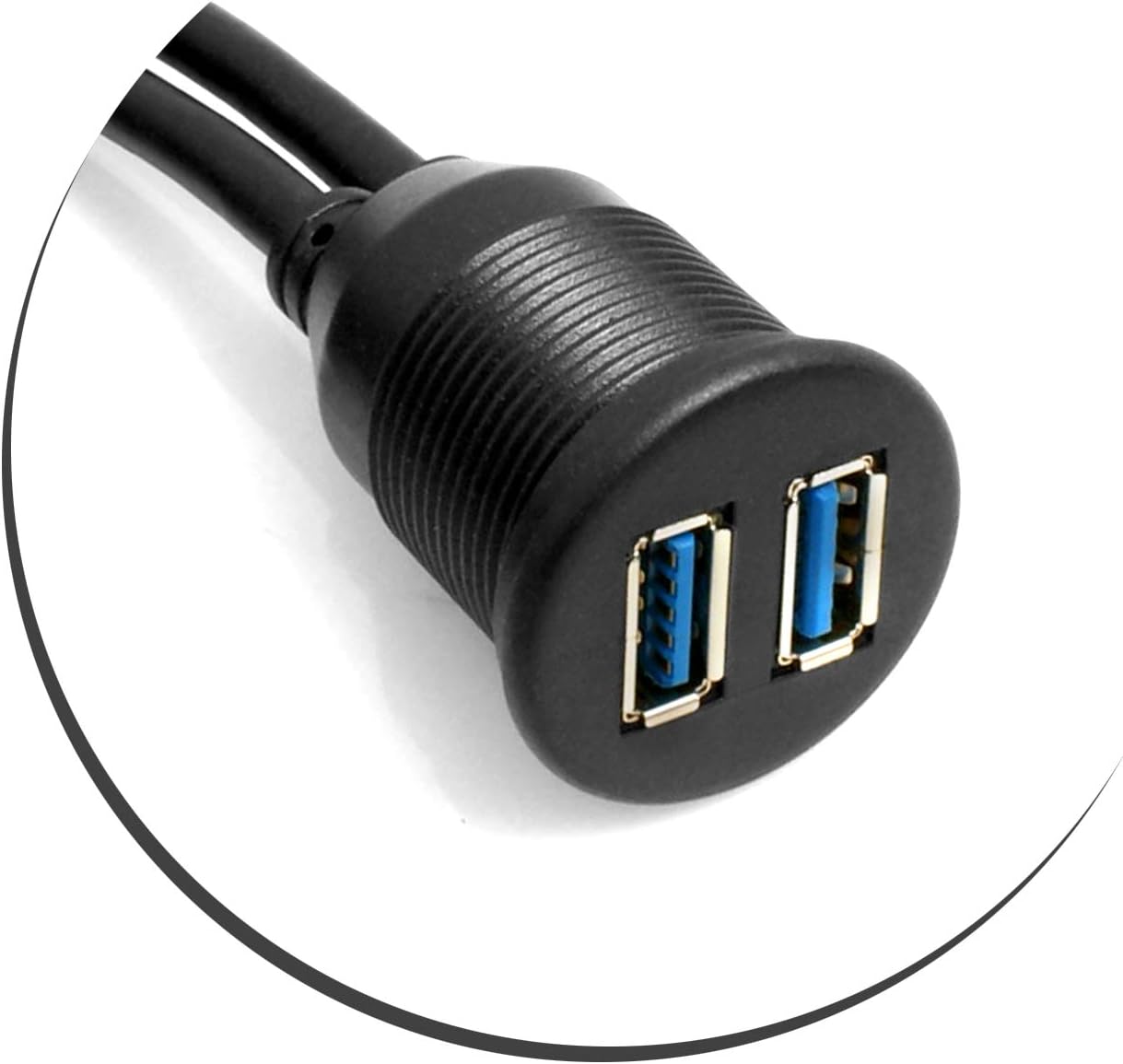 SYSTEM-S 2m Doppel USB A 3.0. Kabel Verlängerungskabel Einbaubuchse für Unterputz Armaturenbrett