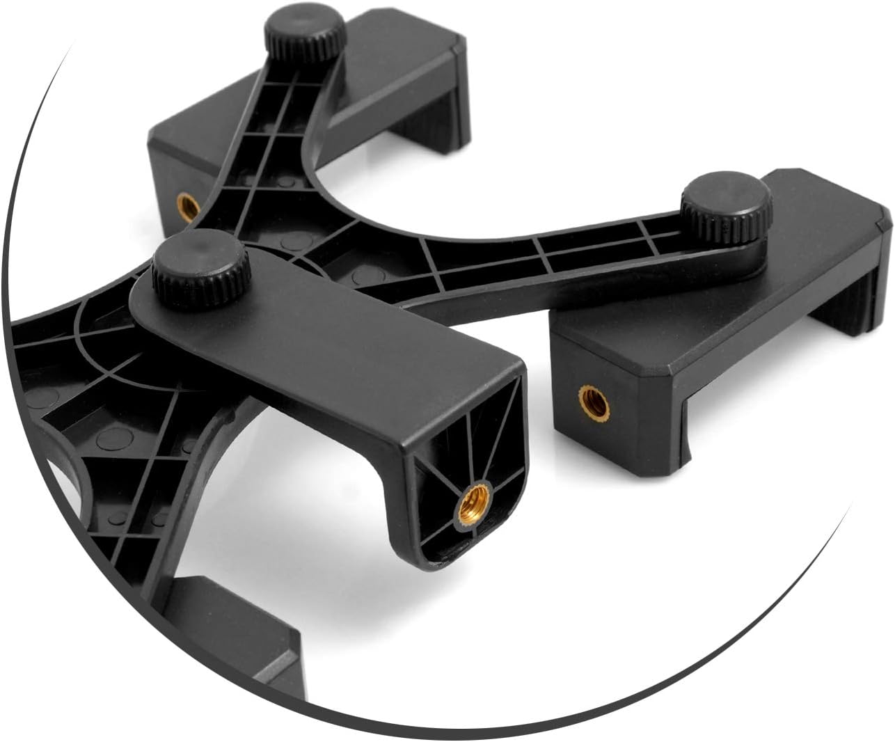 System-S Stativ Aufsatz mit 1/4 Gewinde Halterung Tripod Monopod Adapter Halter Stativadapter für 4x Smartphone von 56 mm - 72 mm stufenlos verstellbar