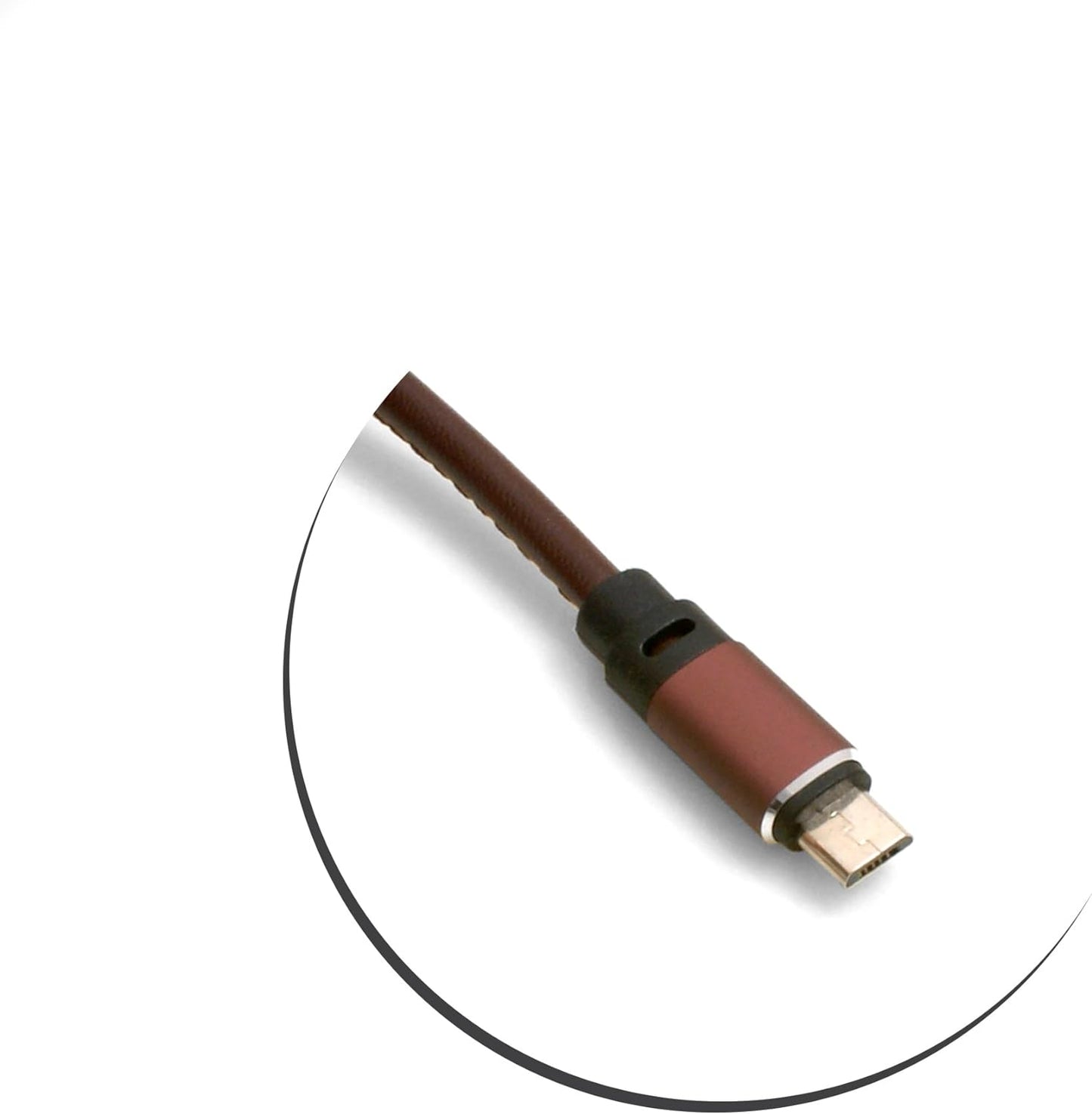 SYSTEM-S Micro USB (male) zu USB A 3.0. (male) Adapter Datenkabel Ladekabel 25cm Lederoptik in Braun
