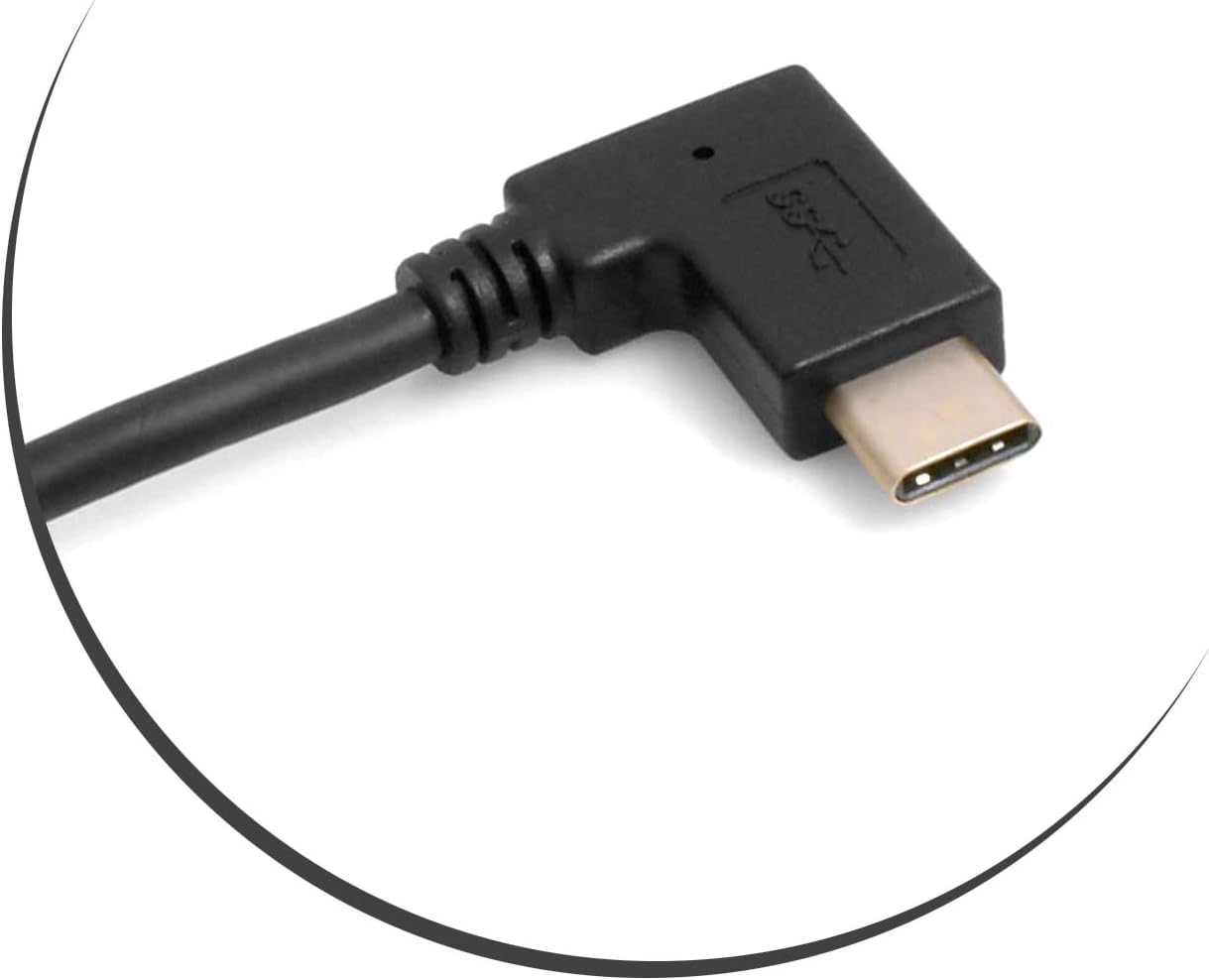SYSTEM-S USB Typ A 3.0 links gewinkelt zu USB Typ C 3.1 gewinkelt 28 cm Stecker vergoldet