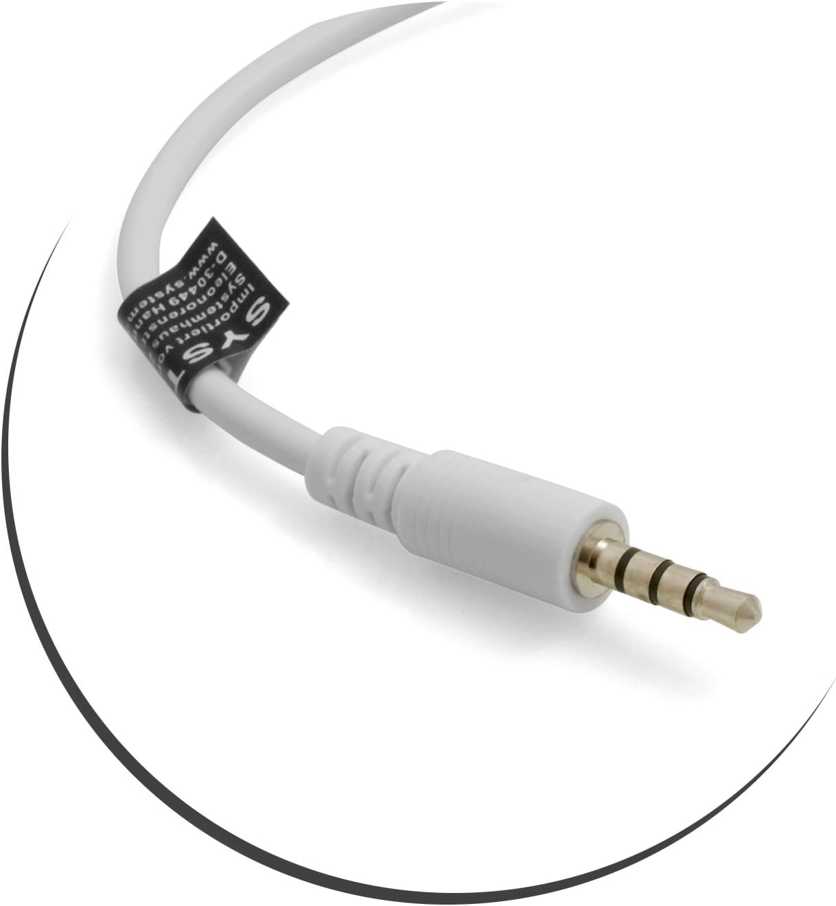 SYSTEM-S USB Typ A (Male) zu 3,5mm Klinkenstecker AUX Audio Kabel in Weiß 20 cm
