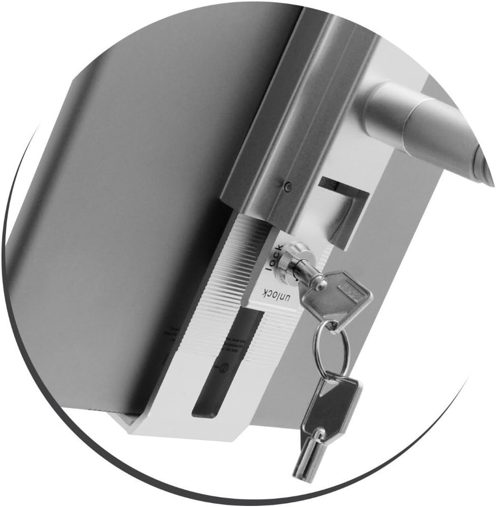 SYSTEM-S Abschließbarer Anti-Diebstahl Schwanenhals Tisch Halterung Showroom Halter mit Sicherheitsschloss für Tablet Pc 9.7-12,9 Zoll