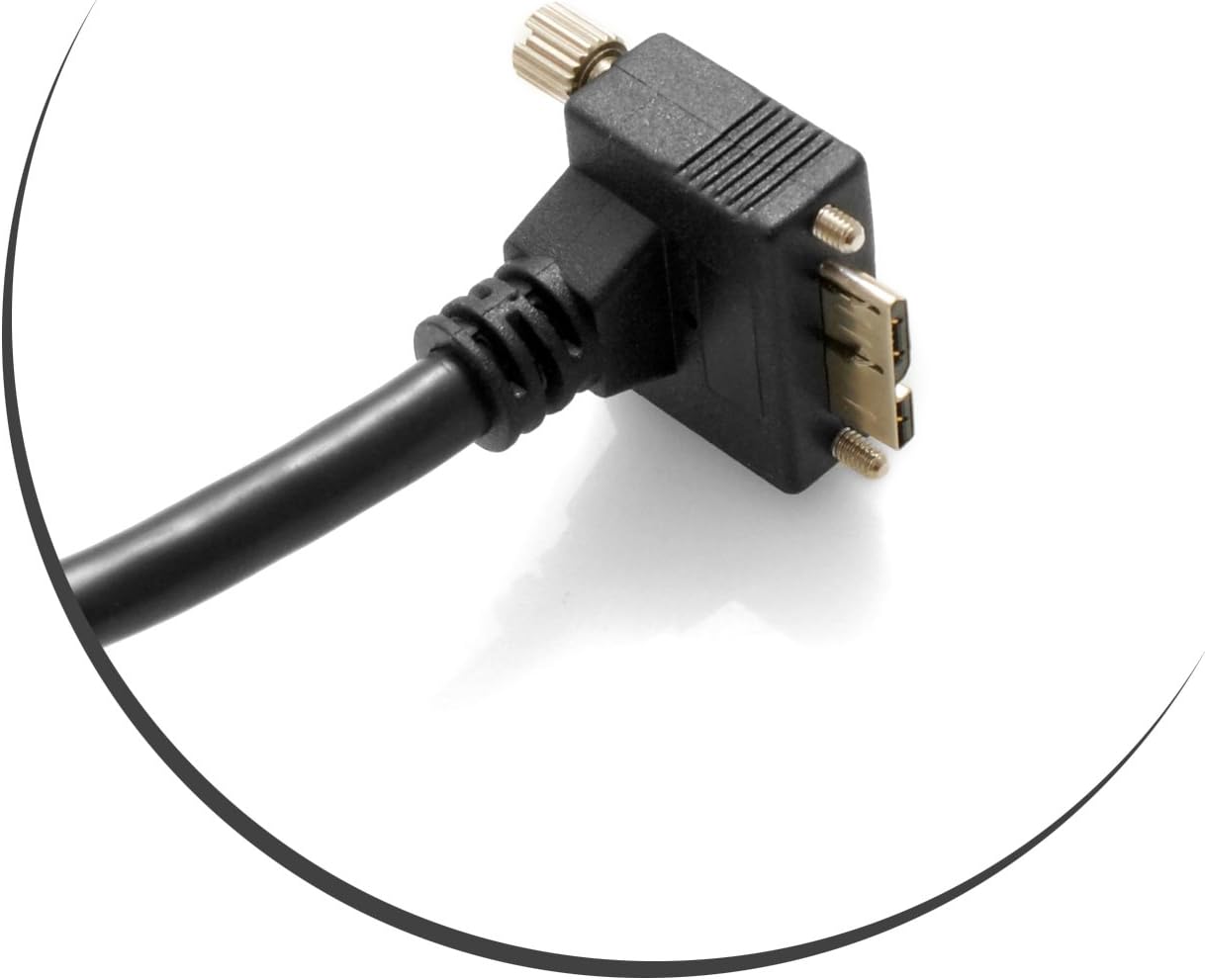 SYSTEM-S USB 3.0 A (male) to Micro USB 3.0 (male) Cable Upward Angled 90 Degree Angle 120cm High Speed Data Cable Charging Cable with Locking Screw