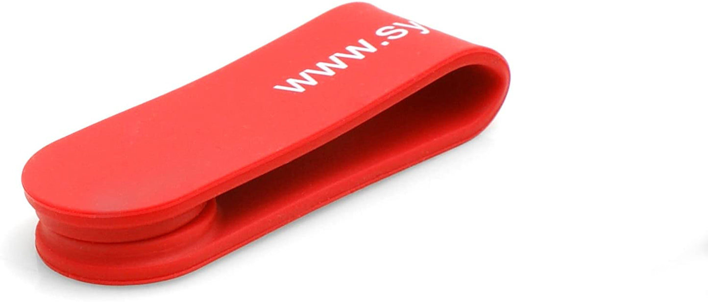 System-S Magnet Clip Kabelbinder Kabelclip Kabelmanager für Kopfhörer Kabel Earphones, Rot