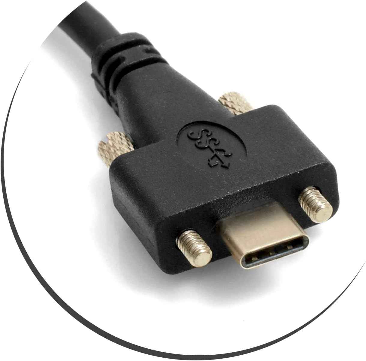 SYSTEM-S USB 3.1 Typ C auf USB 3.1 Typ C Kabel mit Feststellschraube 120cm - DREIKS
