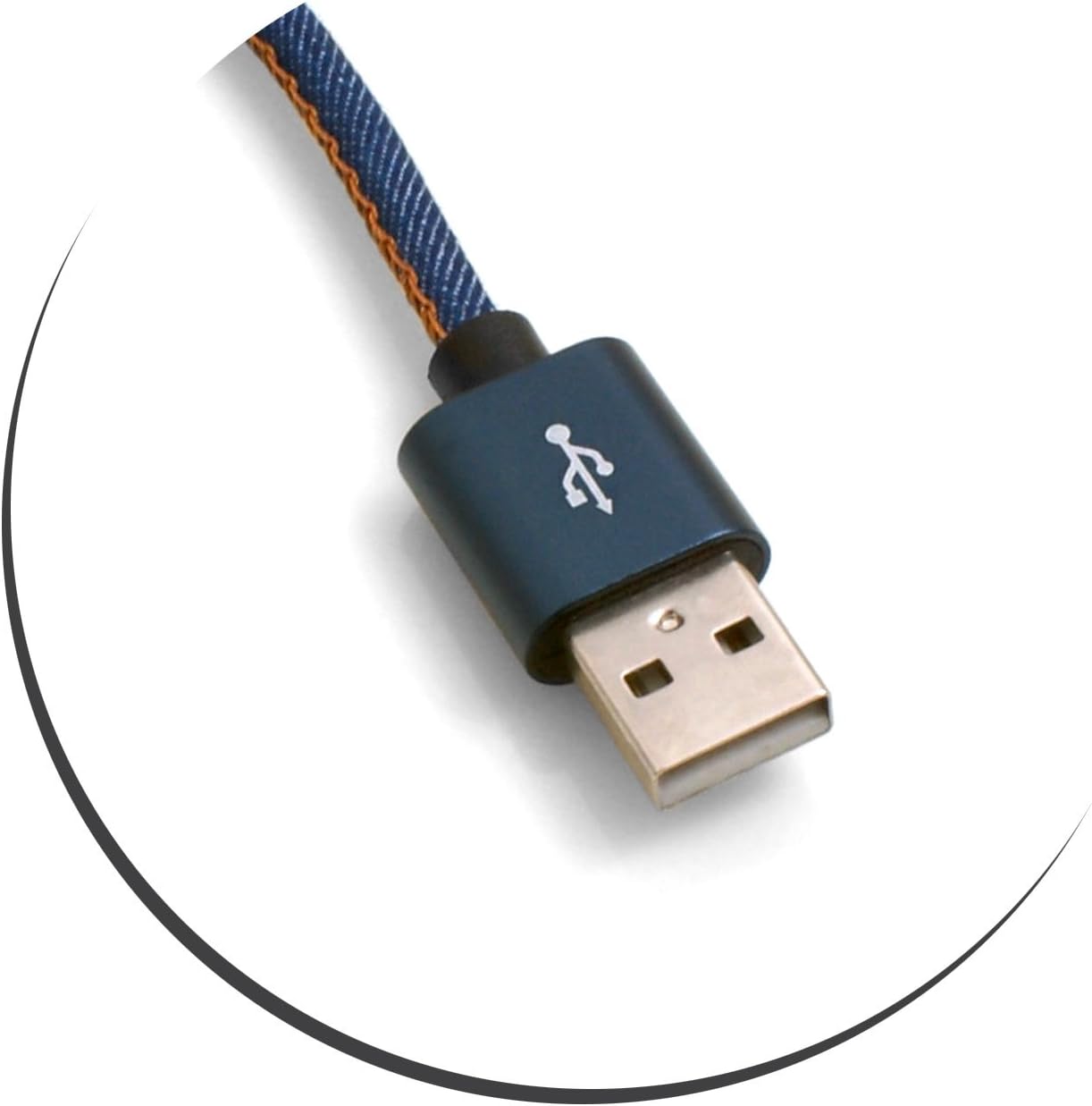 SYSTEM-S Micro USB Kabel (male) zu USB A 3.0. (male) Adapter Datenkabel Ladekabel 25cm Stoffummantelung Jeans-Optik