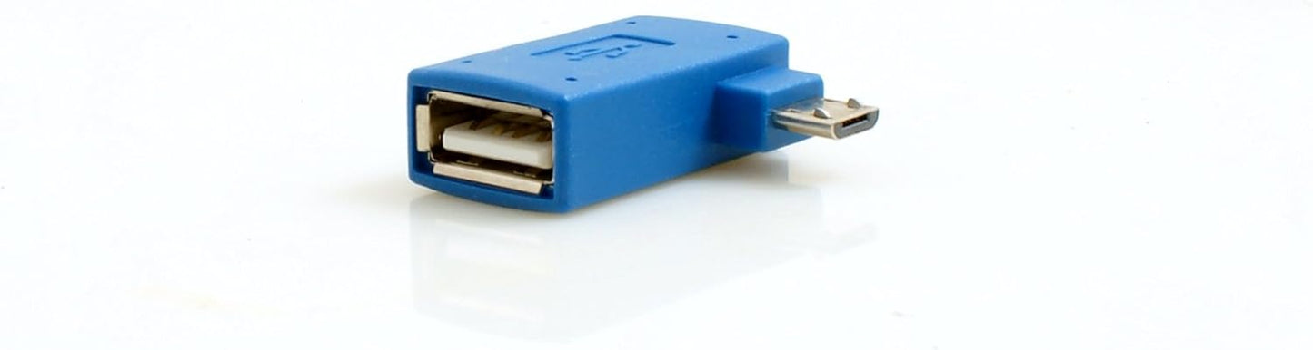 SYSTEM-S USB Type A input to Micro USB plug 90° left OTG Host Cable Flash Drive connection with extra Micro USB port for Smartphone Tablet PC