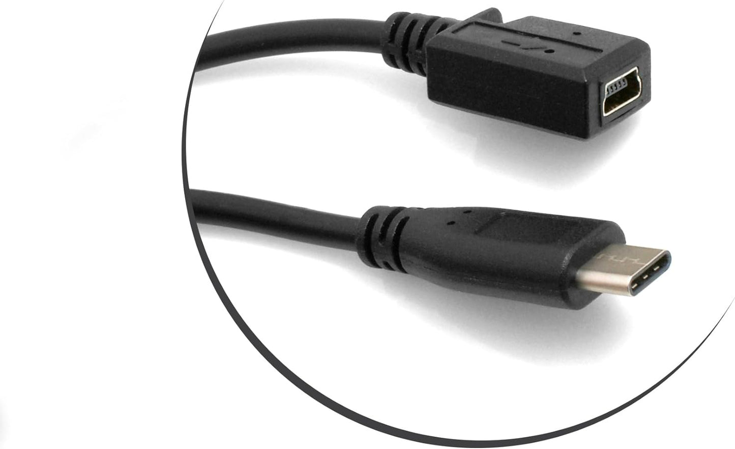 SYSTEM-S USB 3.1 Type C Stecker zu Mini USB Buchse Kabel Datenkabel Ladekabel 28 cm