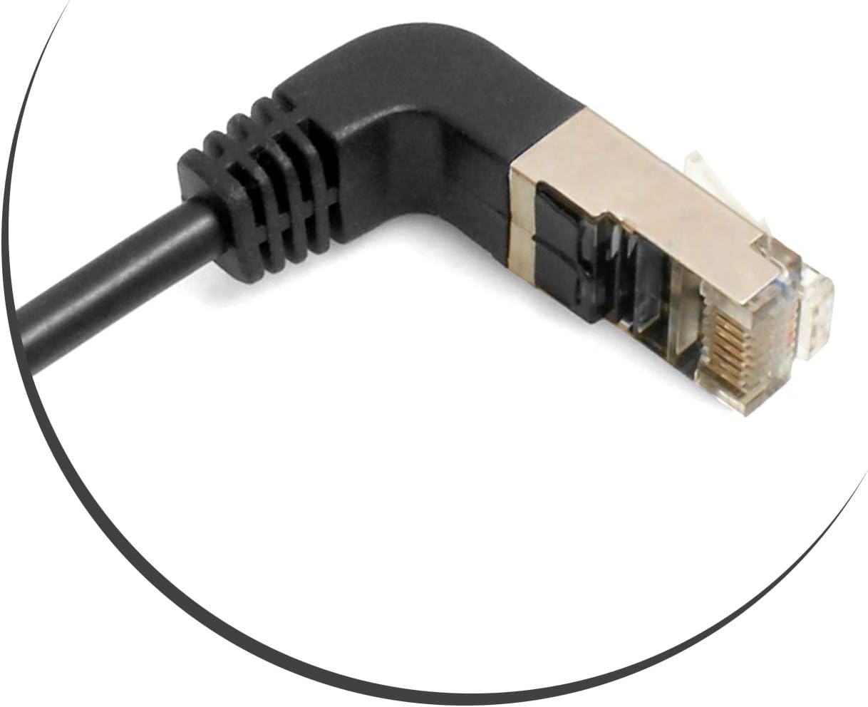 SYSTEM-S Ethernet Netzwerkabel RJ45 auf RJ45 Aufwärtswinkel 8P8C FTP STP UTP Cat 5e 50cm