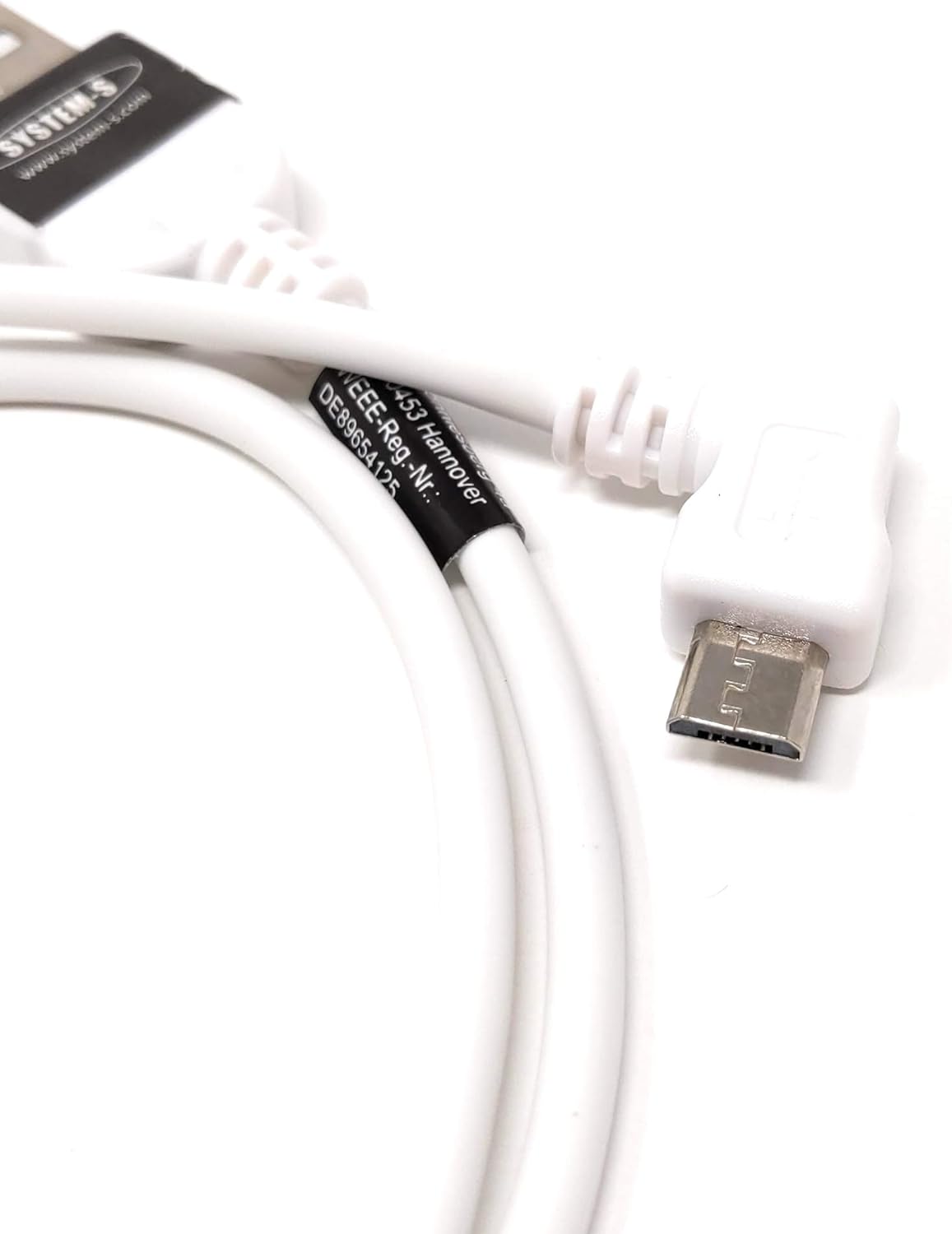 System-S USB A Stecker zu USB 2.0 Micro B Stecker 50 cm Kabel 90° Links Gewinkelt