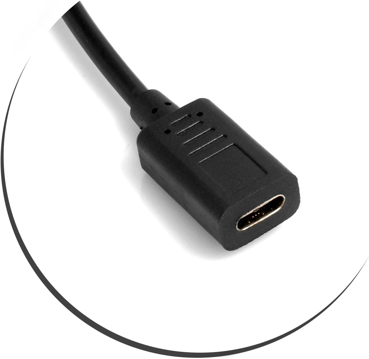 SYSTEM-S USB 3.1 Type C plug 90° angled to USB 3.1 Type C socket cable data cable charging cable 30 cm