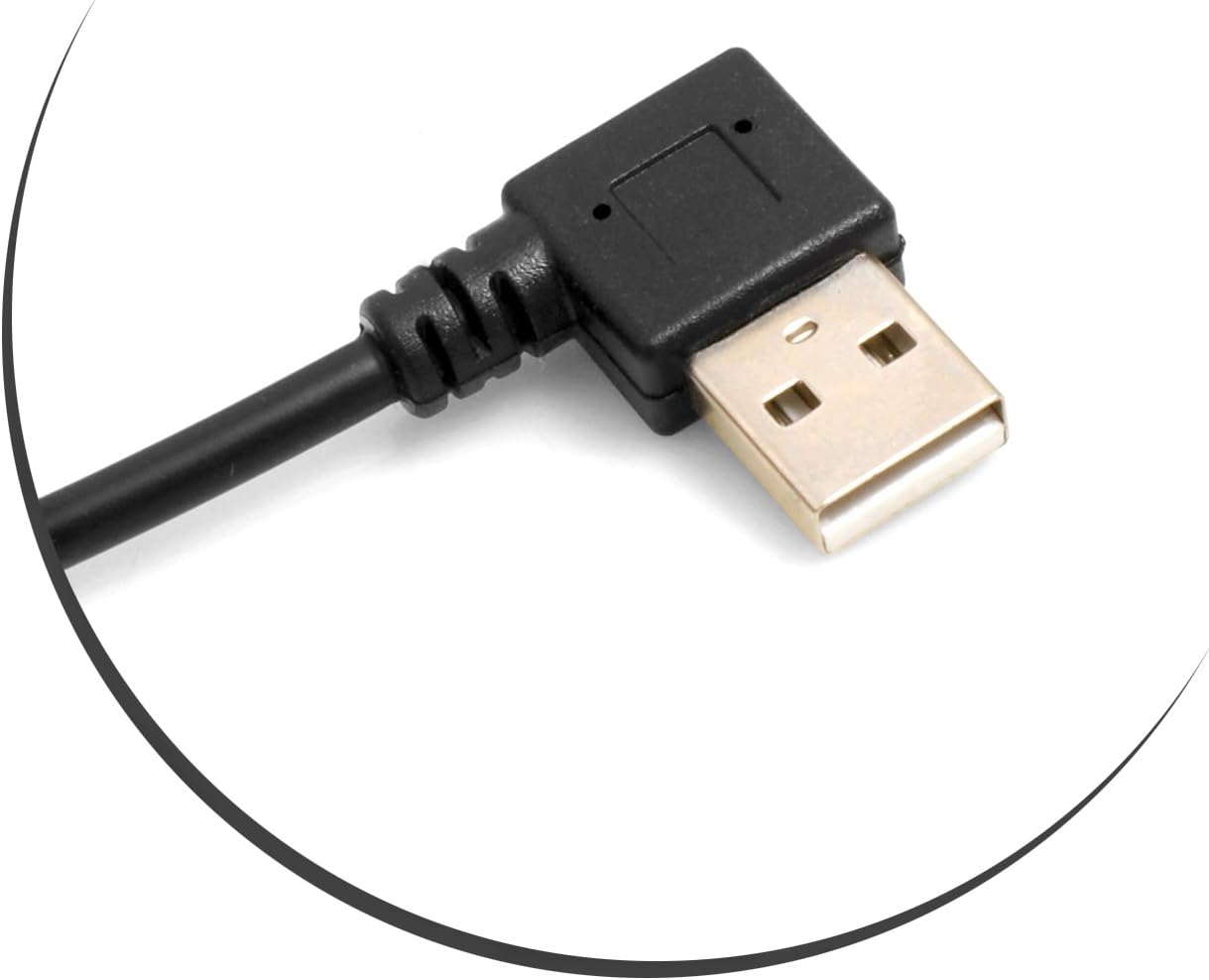 SYSTEM-S USB 3.1 Type C plug to USB A 2.0 90° left angled plug cable data cable charging cable 28 cm