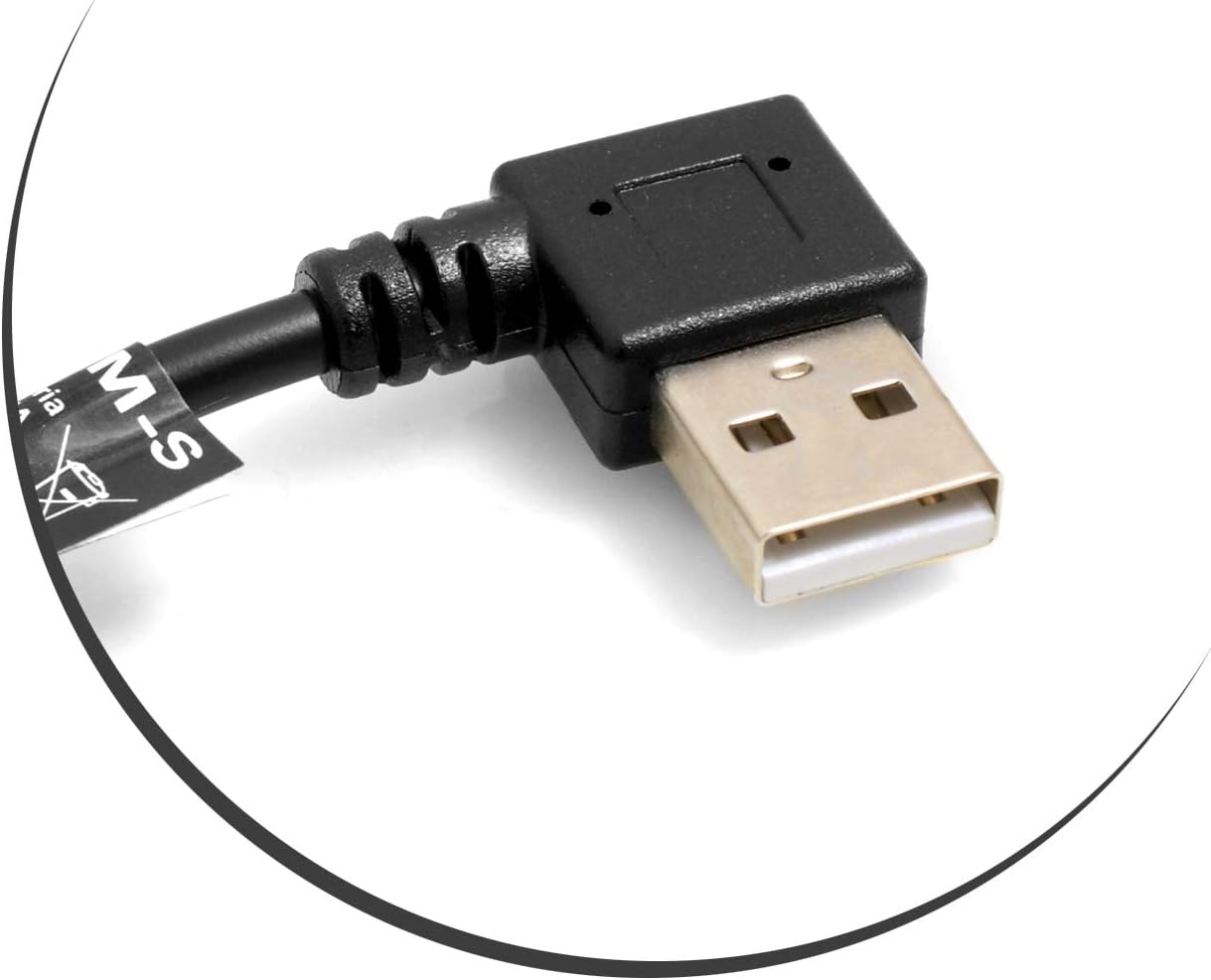 SYSTEM-S USB 2.0 Typ A rechts gewinkelt auf USB 2.0 Typ A links gewinkelt Ladekabel Datenkabel Verlängerungskabel 15 cm
