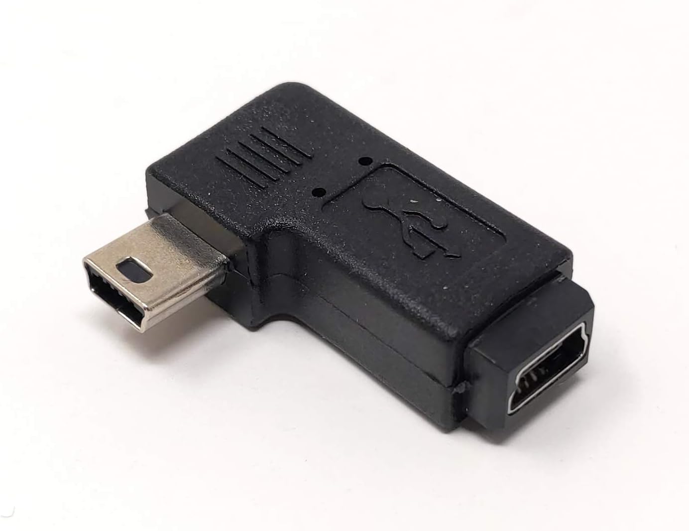 SYSTEM-S Mini USB (Female) to Mini USB (Male) 90° Right Angled USB Adapter