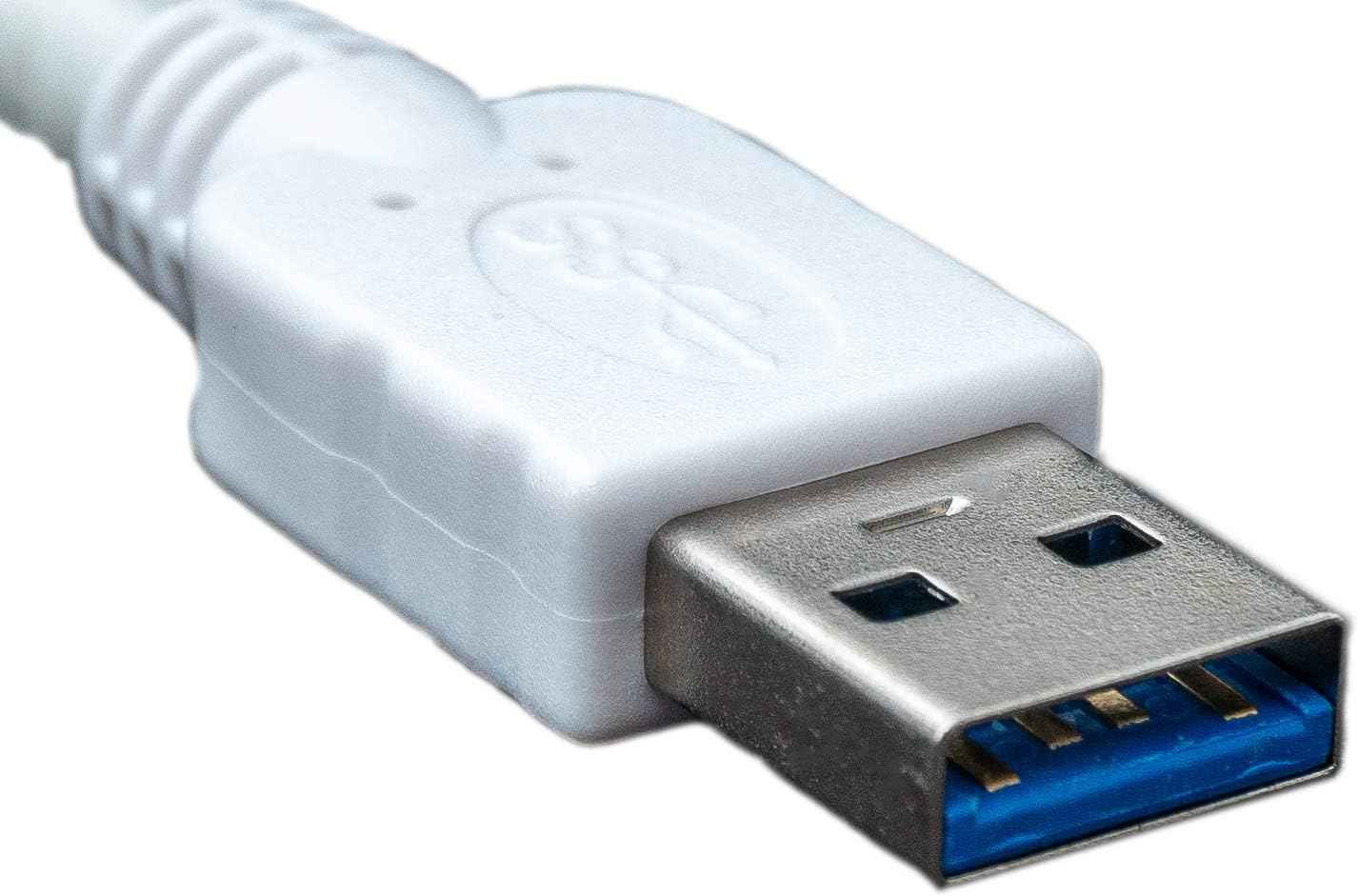 System-S Kurzes Micro USB 3.0 Datenkabel Ladekabel (USB 3.0 Micro-B) 10 cm in Weiß - DREIKS