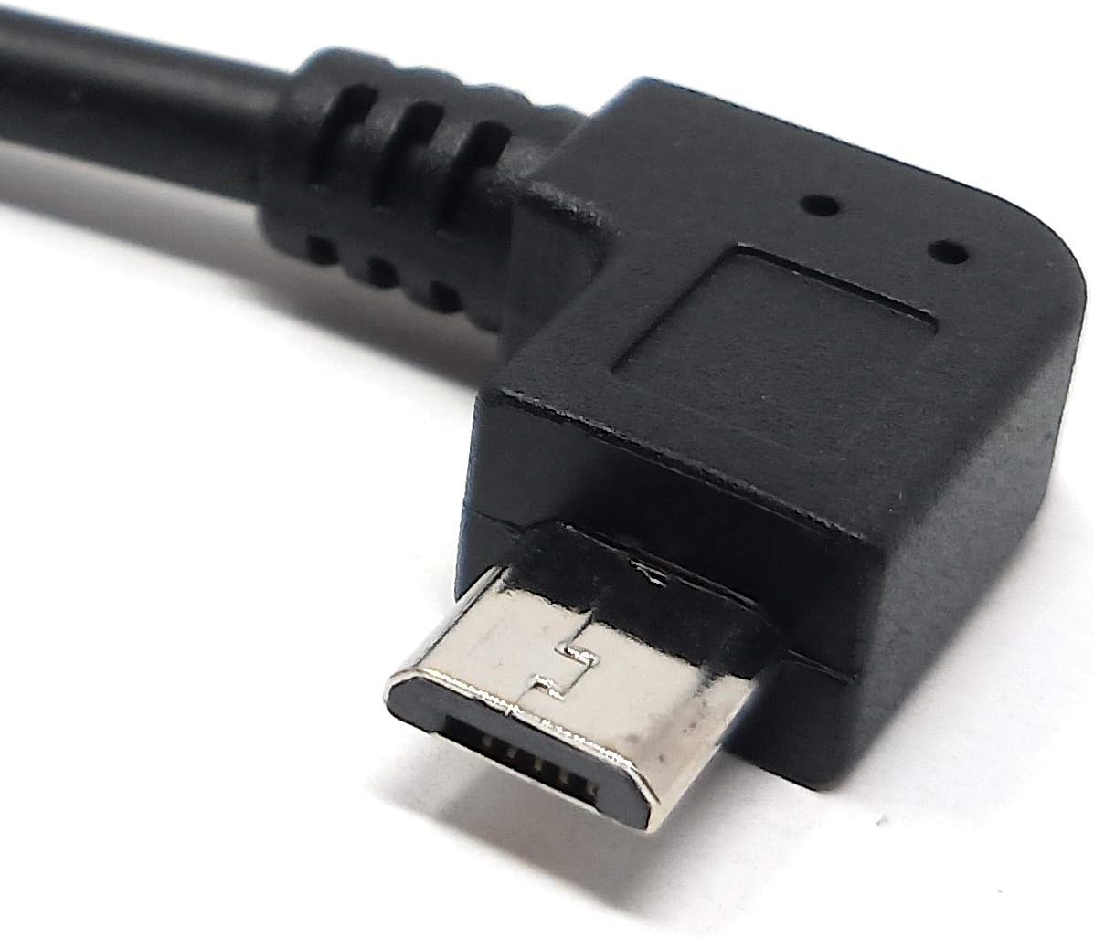 SYSTEM-S USB-OTG-Adapterkabel On-the-go Micro USB 90 Grad rechts gewinkelt 90° Winkelstecker zu USB 2.0 Typ A Host Kabel