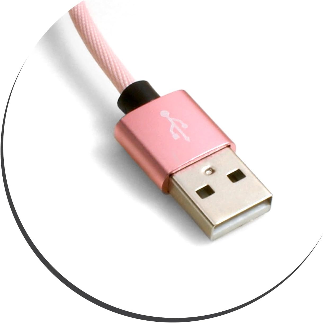 SYSTEM-S Micro USB 2.0 Kabel 200 cm geflochtene Nylon Ummantelung Pink