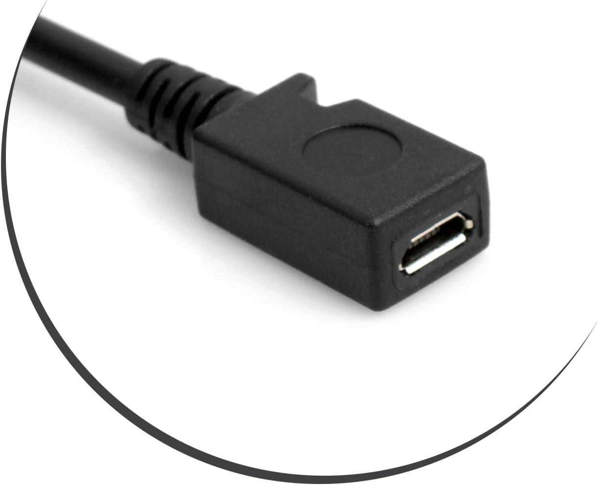 SYSTEM-S Micro USB 90° upward angle cable to Micro USB cable 27 cm