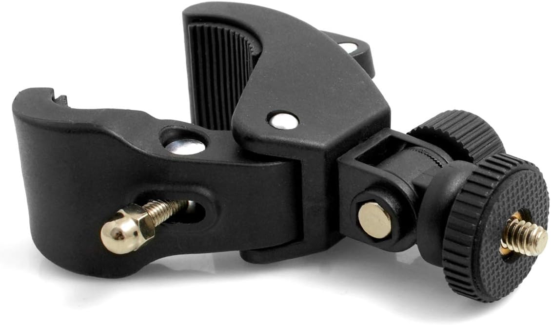 SYSTEM-S Fahrrad Halterung Lenkstangen Fahrradhalterung Befestigung Halter Verstellbar für Kamera mit 1/4 Gewinde