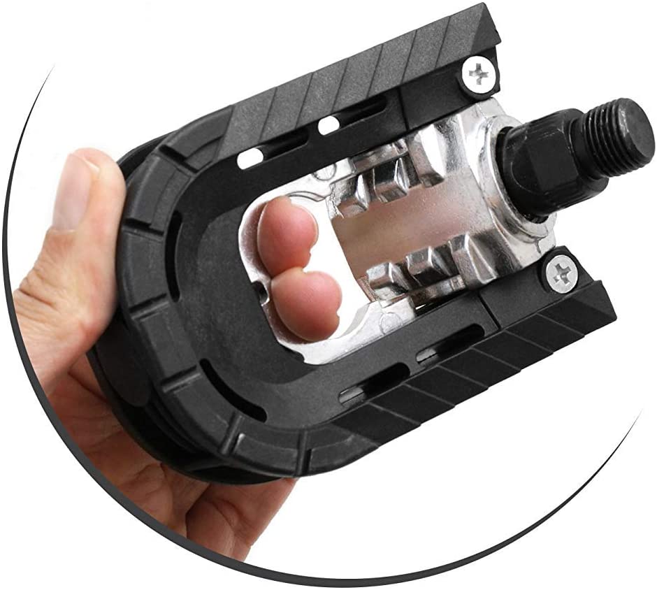 SYSTEM-S Klapppedale Universal Fahrrad Pedal, Schwarz, Gewinde 14,3 mm 9/16 Zoll