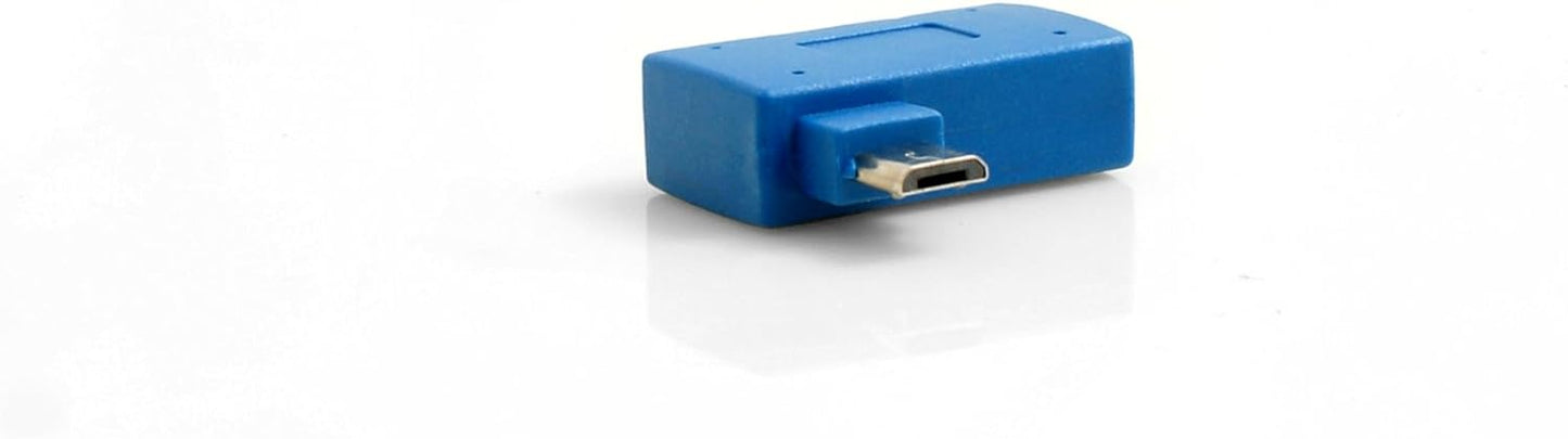 SYSTEM-S USB Type A input to Micro USB plug 90° left OTG Host Cable Flash Drive connection with extra Micro USB port for Smartphone Tablet PC