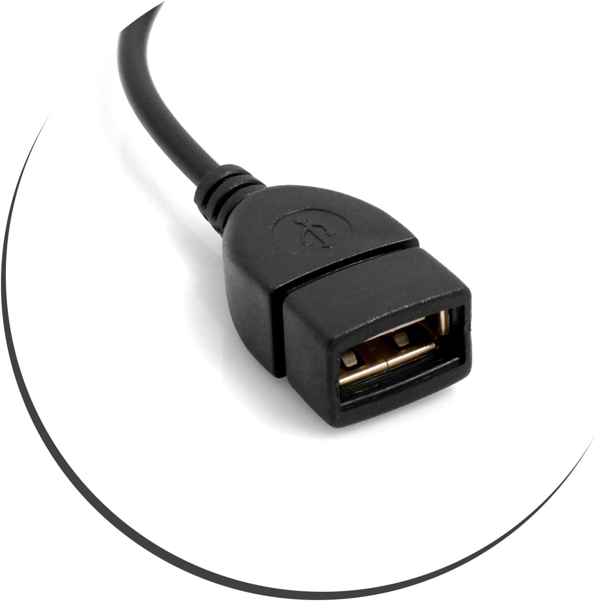 SYSTEM-S USB Typ A (female) zu 3,5mm Klinkenstecker AUX Audio Kabel in Schwarz